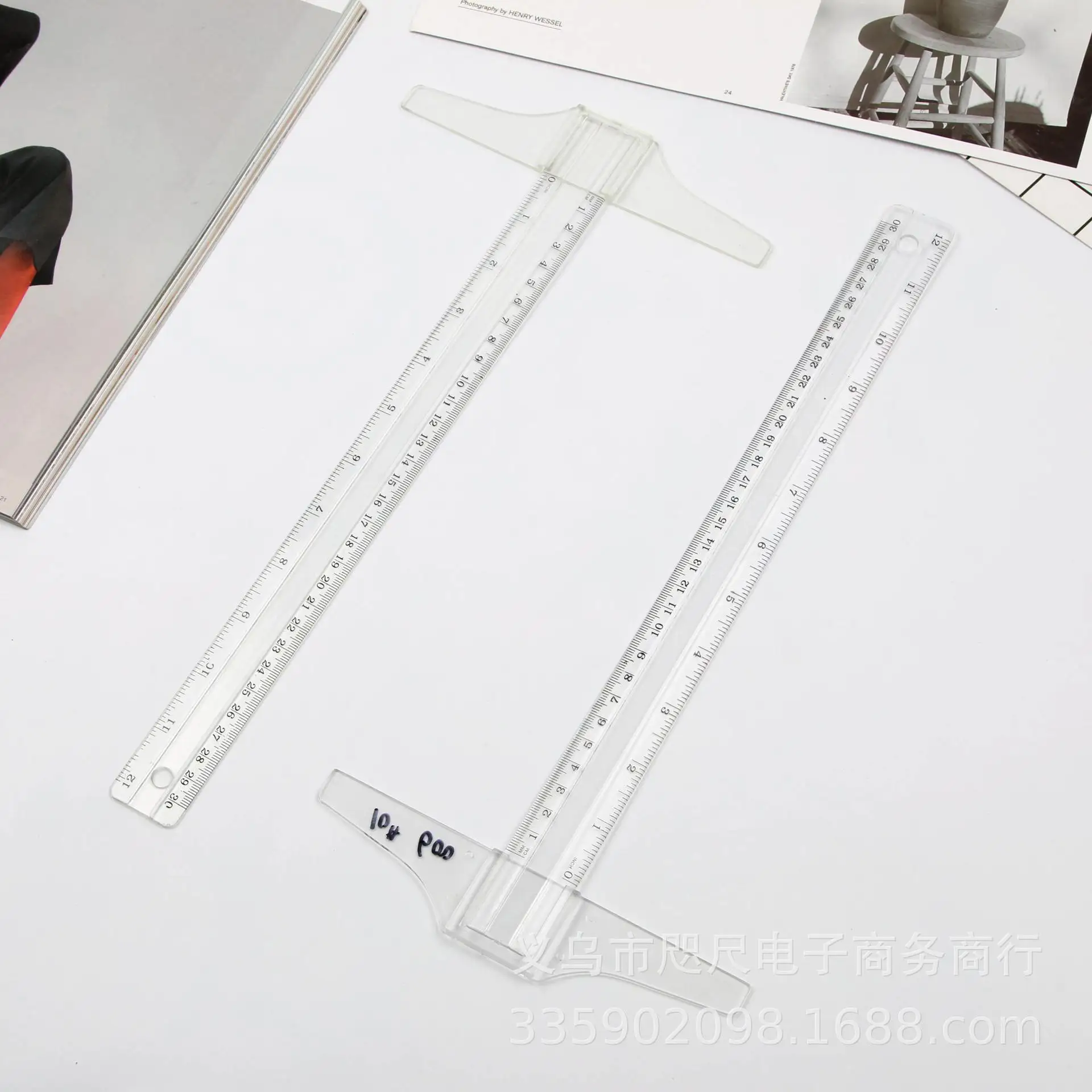 

[Manufacturers Supply] Every Specification Plastic T-Square Transparent T-Square Learning Stationery Ruler