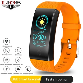 

LIGE Smart Watch Women IP67 Waterproof Sport Bracelet Smart Fitness Tracker Blood Pressure Heart Rate Monitor intelligent Watch
