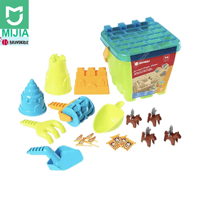 25 шт. Xiaomi Mijia Bravokids пляжные игрушки песочный замок чайник режим Лопата ведро с ящиком для хранения силиконовые игрушки для 3+ детей