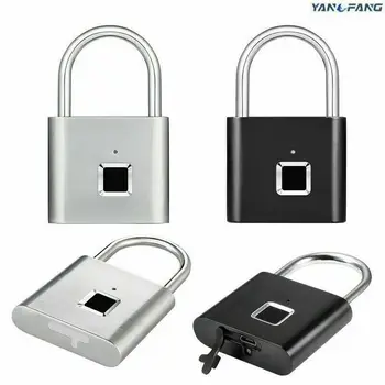 

Fingerprint Lock Smart Padlock Thumbprint Door Padlocks Portable Anti-Theft Fingerprint Lock for Bag Drawer Suitcase