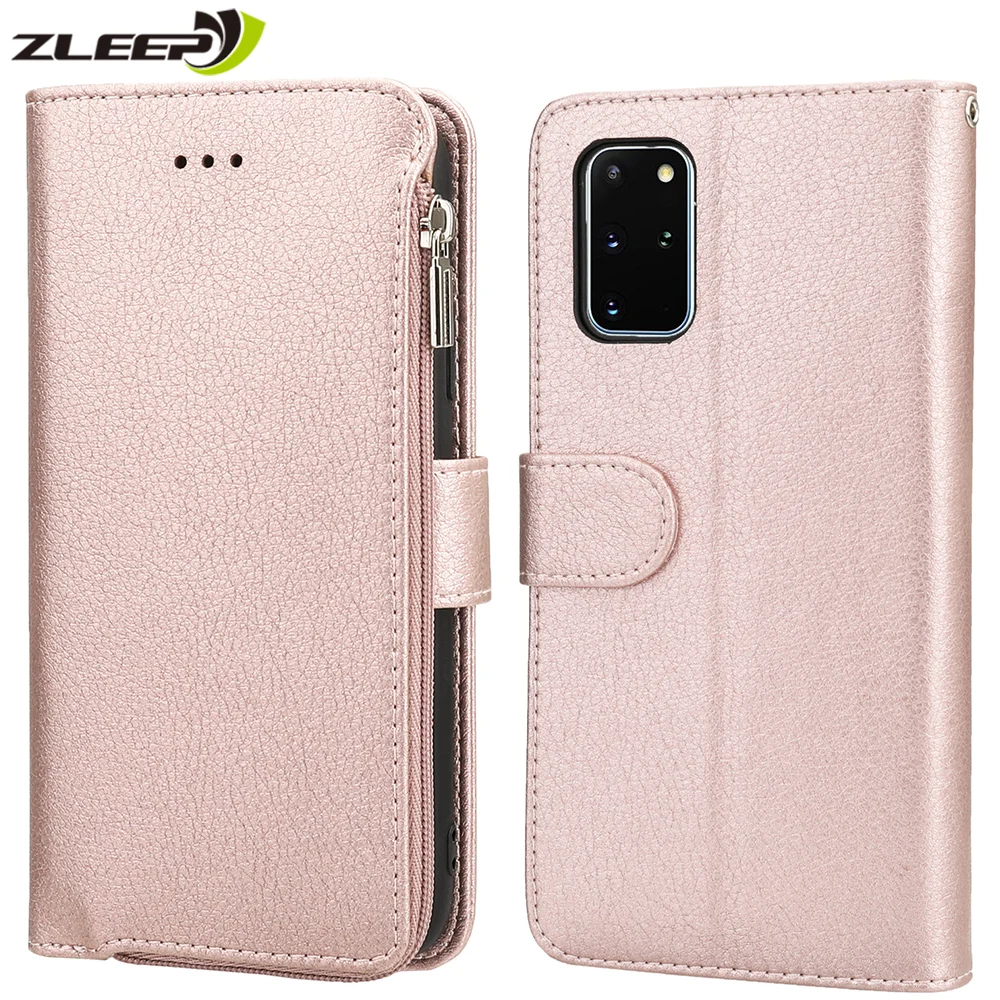 Роскошный кожаный чехол кошелек на молнии для Samsung Galaxy S20 S10 E S9 S8 Note 8 9 10 20 Ultra Plus 5G