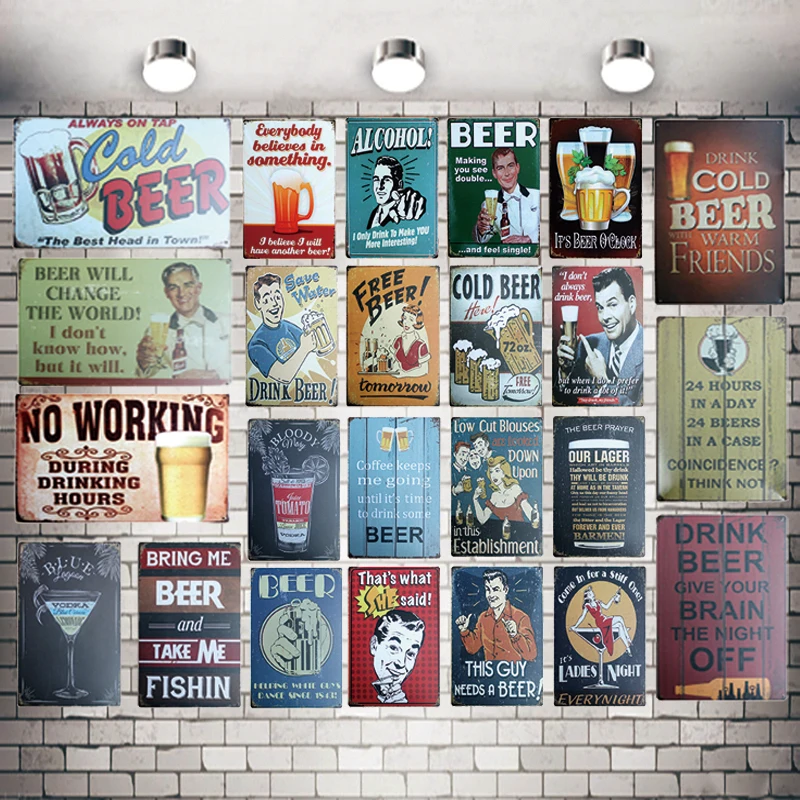 

Cocktail Tin Signs Drink Metal Plate Wall Pub Shop Restaurant Cafe Home Art Decor Vintage Iron Poster Cuadros 5559A