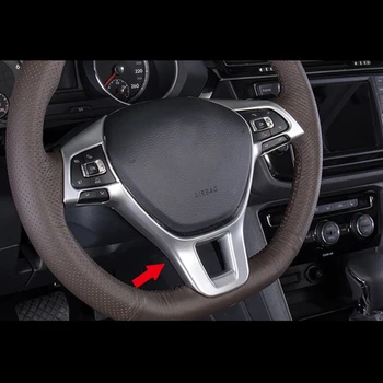 

For Tiguan MK2 2017 2018 ABS Matte Car Steering wheel Button frame Cover Trim car styling accessories 1pcs