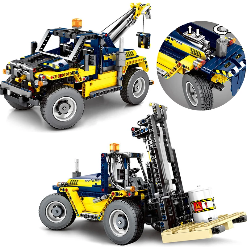 

Technic City Engineering Bulldozer Crane navvy Building Block Bricks Compatible legoed City Construction Truck Toy For Children