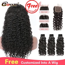 350% Densidade 4x4 Clousure Rendas Peruca Onda Brasileira Pacotes Com o Fechamento Pode Ser Personalizado Em UMA Peruca fofocas livre Cabelo Remy(China)