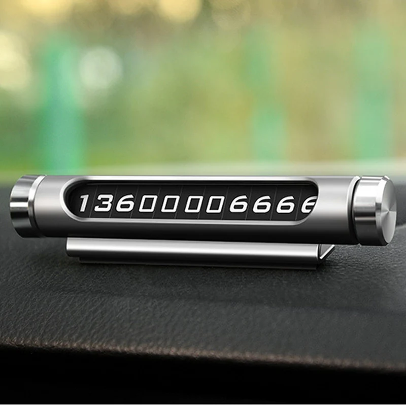 

1pcs Auto Car Temporary Parking Card Luminous Rotatable Phone Number Plate Magnetic Auto Stickers Drawer Style Car-Styling