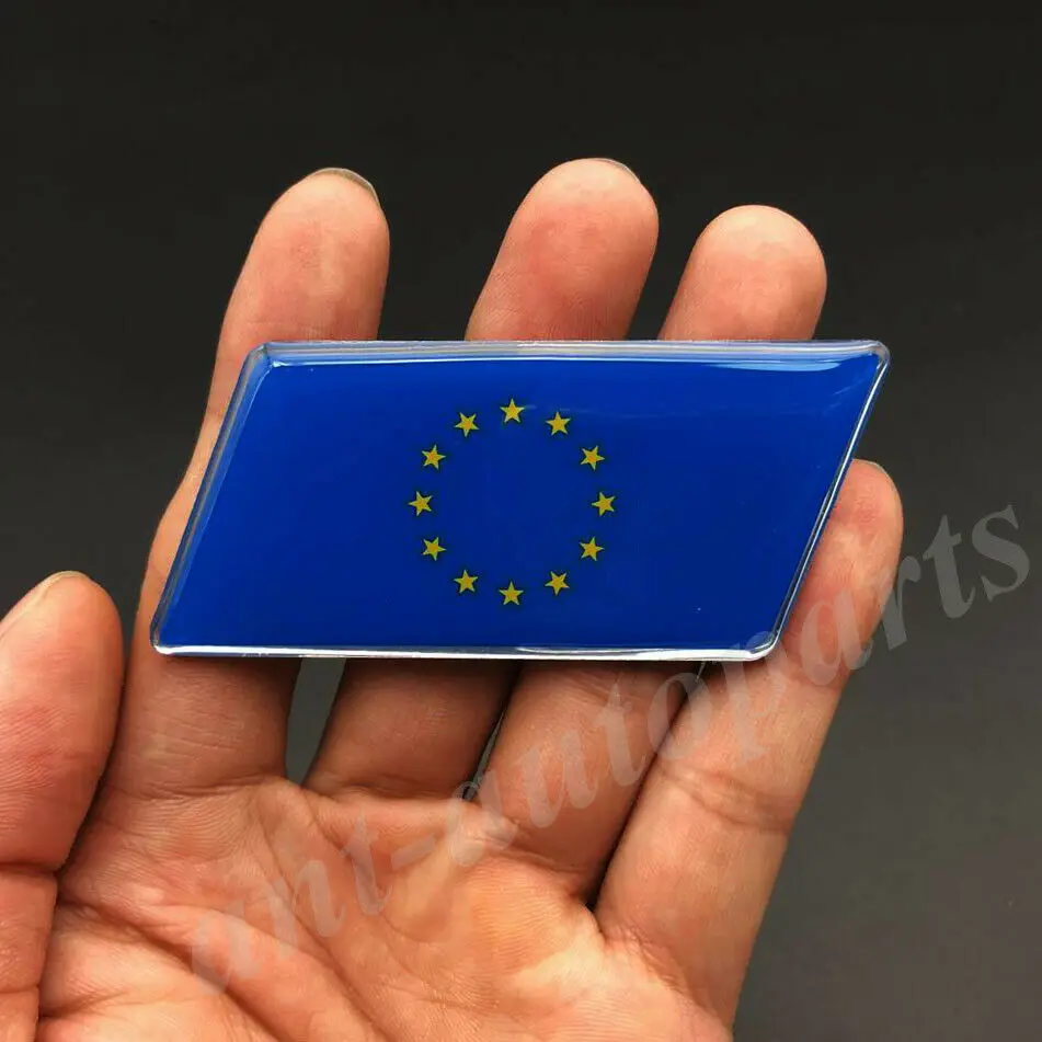 2pcs EU European Union Flag Car Front Grille Grill Emblem Badge Decals ...