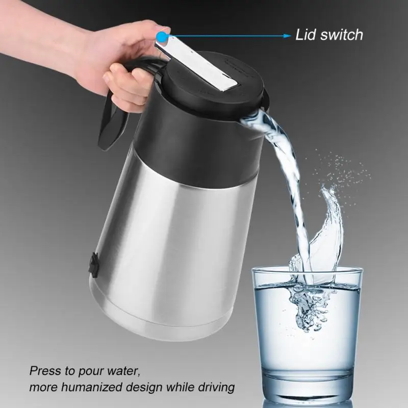 12/24V 1300ml Car Kettle Stainless Steel Electric Heating Cup Boiling water  Bottle Car Truck Kettle Water Heater for Travel - AliExpress