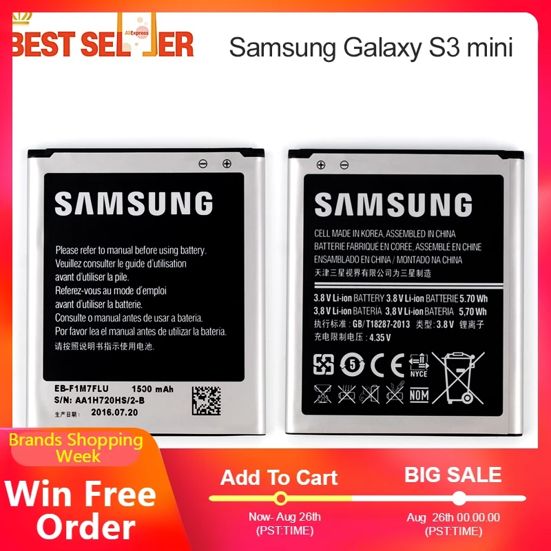 Замена батареи EB-L1M7FLU для samsung Galaxy S3 Mini S3Mini GT-I8190 I8190N I8190 GT-i8200 Бесплатная доставка |