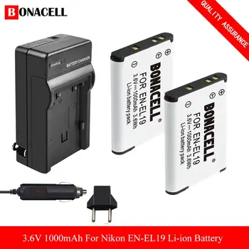 

1000mAh EN-EL19 Li-ion Battery+Charger for Nikon Coolpix S33 S32 S3600 S3700 S4300 S5200 S6800 S4100 S4150 S4200 S5200 S7000