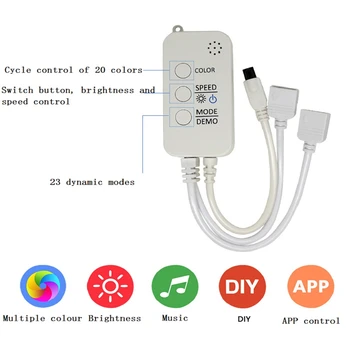 

New Colorful IR 24 key RGB Lamp with Controller Dimming and Color Changing Music Controller Accessory