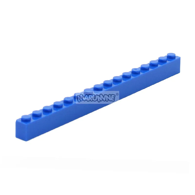 Marumine 1x16(3 H) Строительные Кубики 30 шт. базовые БЛОКИ часть город МОС частицы DIY классическое образовательное Строительство игрушки - Цвет: Синий