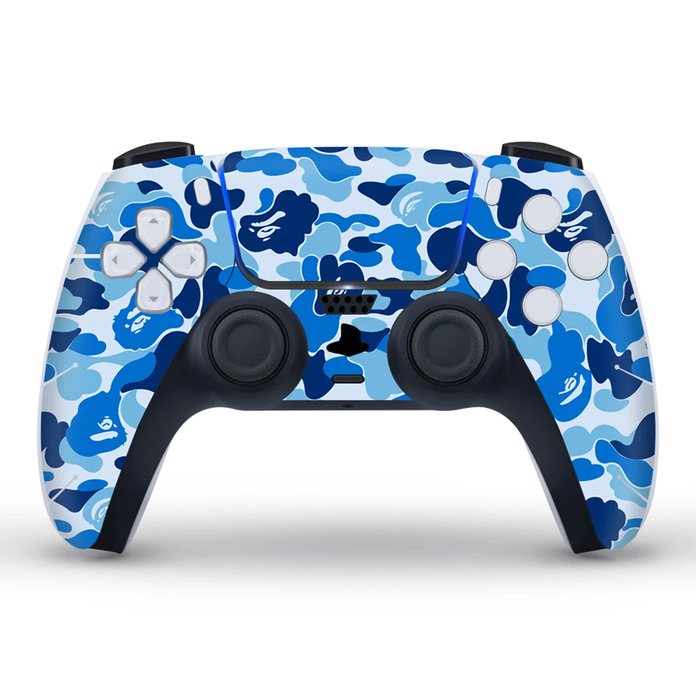 Camouflage Skin Sticker for PS5 Controller Waterproof Scratchproof Protactive Decal Cover for PS 5 Gamepad Joystick