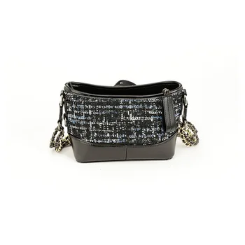 

Diysomes Lang Bao Leather Handbags Woolen Ling Ge Chain Messenger Laptop Bucket Fashion Shoulder & Crossbody Bag Women Solid