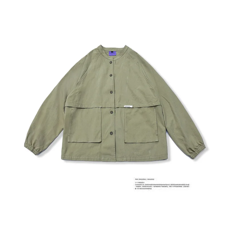 

Men Simple Solid Color Loose-Fit Japanese-style Retro Thin Small Coat Literature And Art Casual Japanese Style Jacket Origional