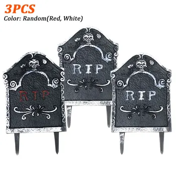 

3pcs Spooky Random Color Scene Props Zombie Scary Tombstone Large Halloween Decoration Yard Stakes Garden Signs Weatherproof