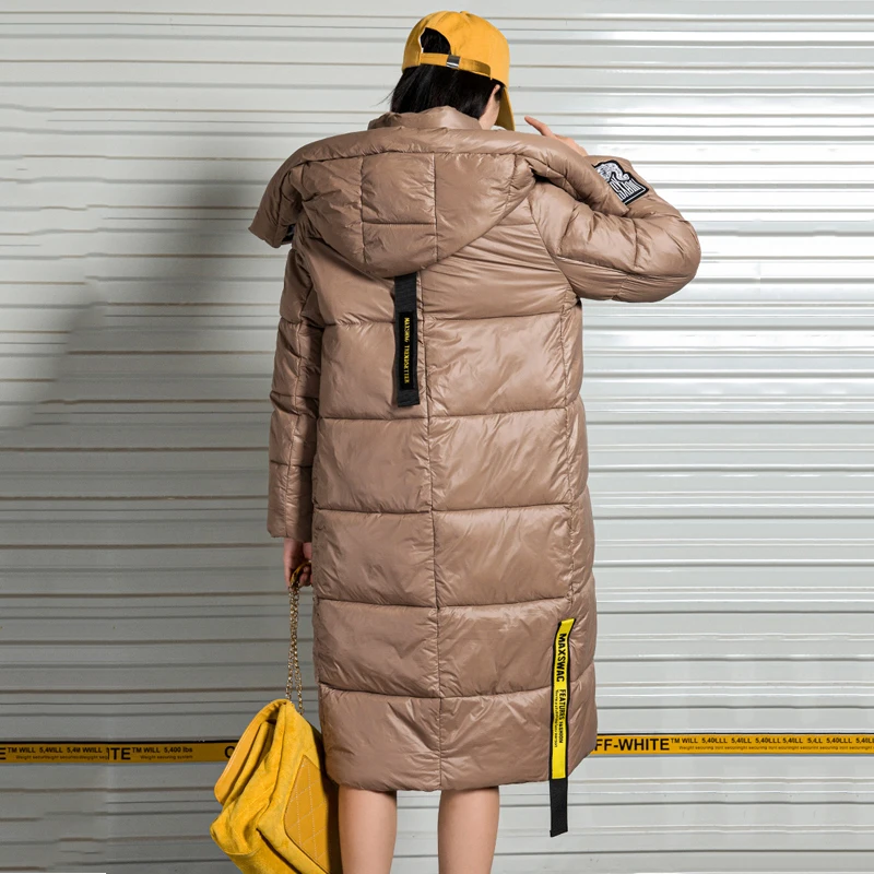2020 Winter Women's X-Long Down Jacket Hooded