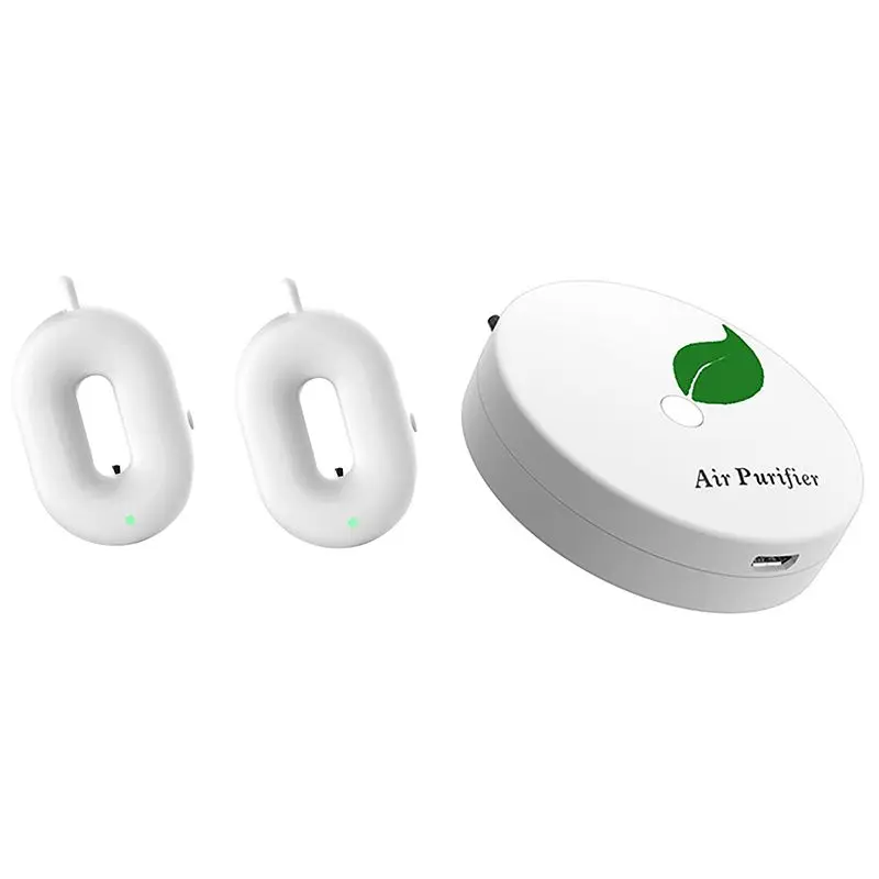 

3Pcs Personal Wearable Air Purifier Necklace Mini Portable Air Freshner Ionizer Negative Ion Generator Low Noise White