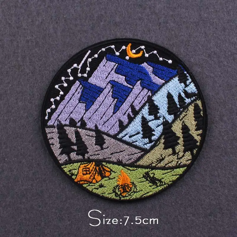 Wilderness Patches On Clothes Mountain Embroidery Patch Nature Adventure Iron On Patches For Clothing Travel Patch Outdoor Badge 