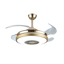 42 дюймов Невидимый светодиодный потолочный вентилятор с светильник с пультом дистанционного управления современные лампы bluetooth 3 цвета плафон светильник ing столовая кровать