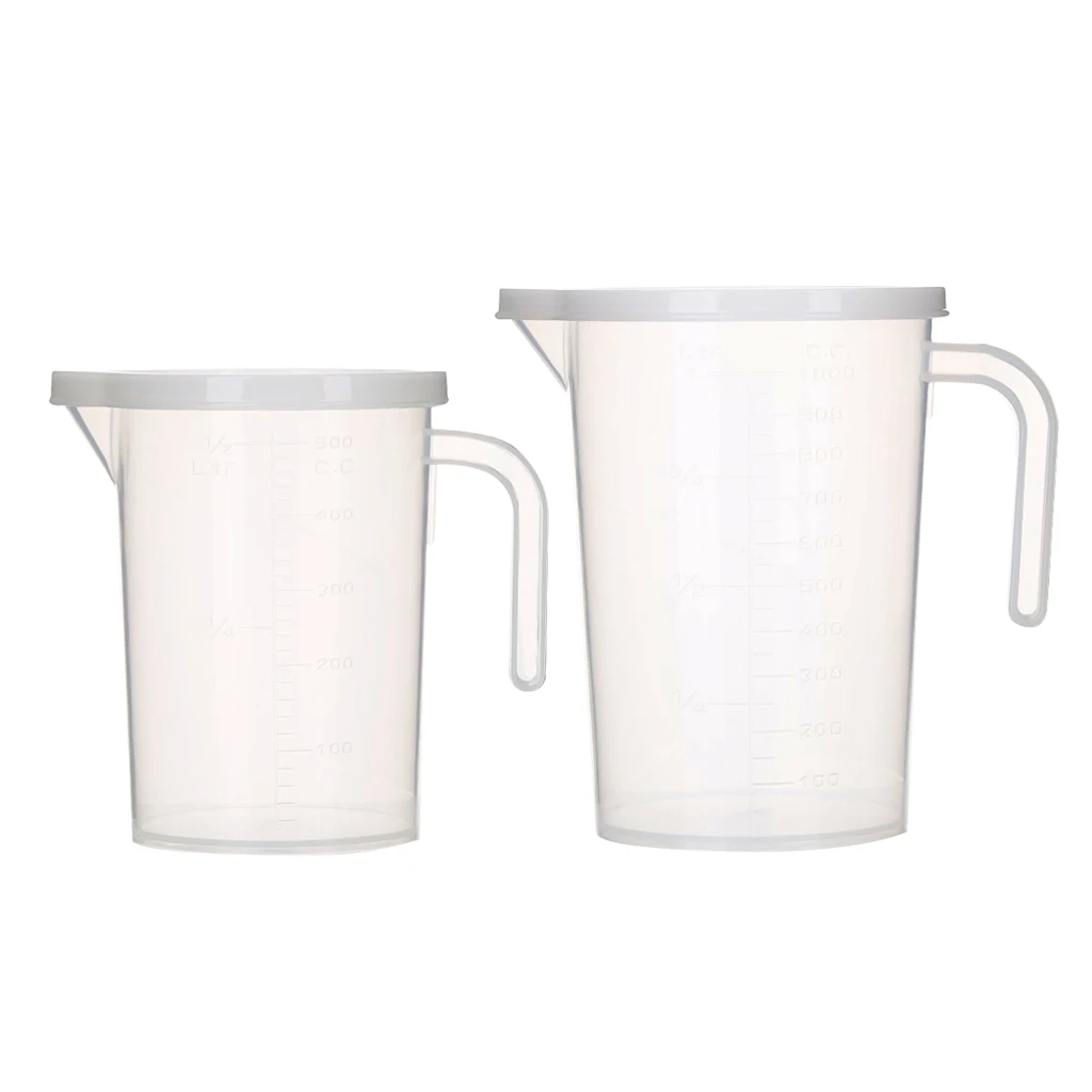 Plastic Clear Measuring Cups Kitchen Measurement Cup Liquid Measuring Jug Plastic Beaker with Handle Measuring Tool 