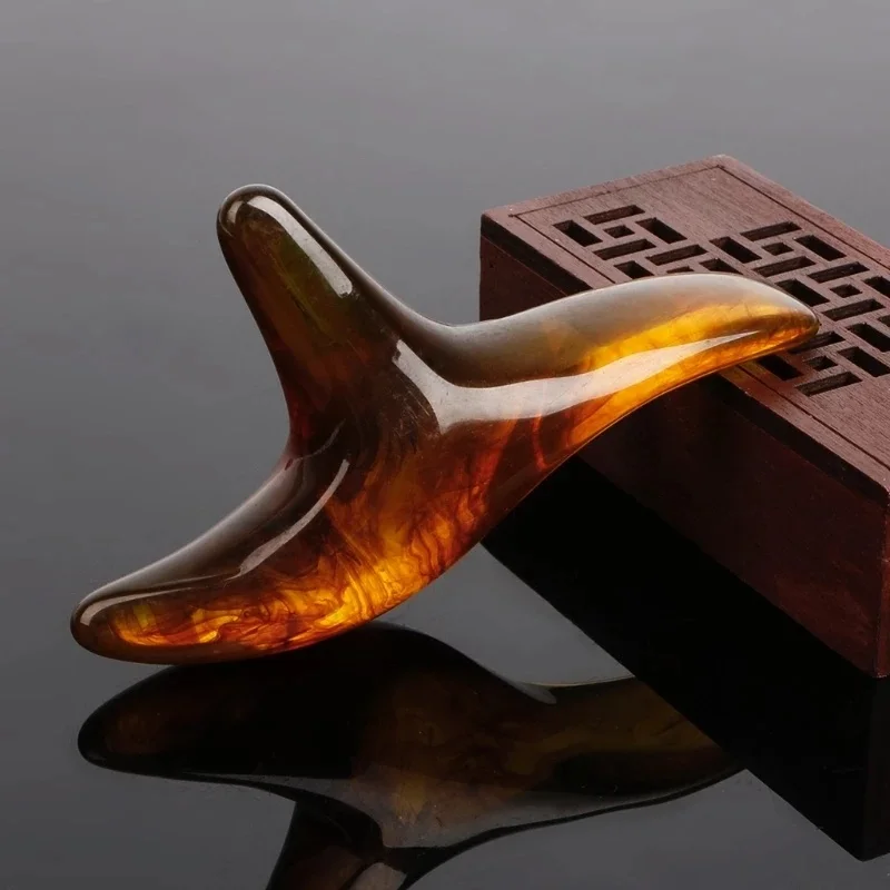 Gua Sha Amber Foot Feet Massager Resin Wax Triangle Resin Foot Detox Agopuntura Strumento Shiatsu Strumenti Per Massaggiatore Per Punti Di Agopuntura 
