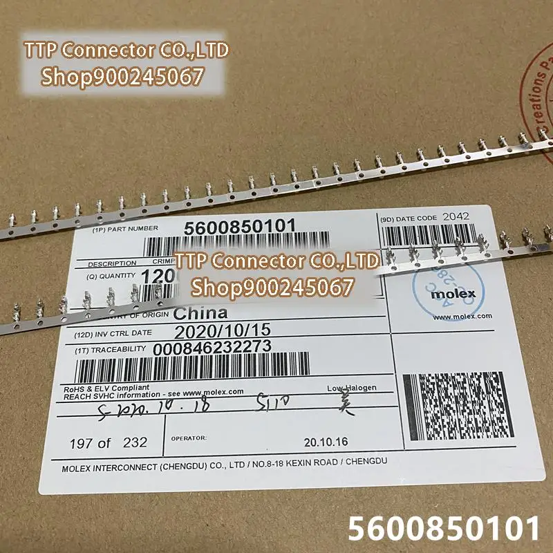 

12000pcs/lot Connector 560085-0101 5600850101 Wire gauge 22-26AWG 100% New and Origianl