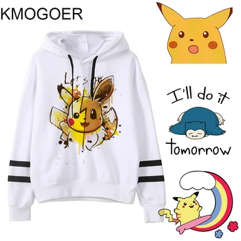 

Pokemon Print Spring Female Hooded Fashion Harajuku Women Hoodies Sweatshirts Japanese Cartoon Pika Hoodie Ladiy Girl Pullover
