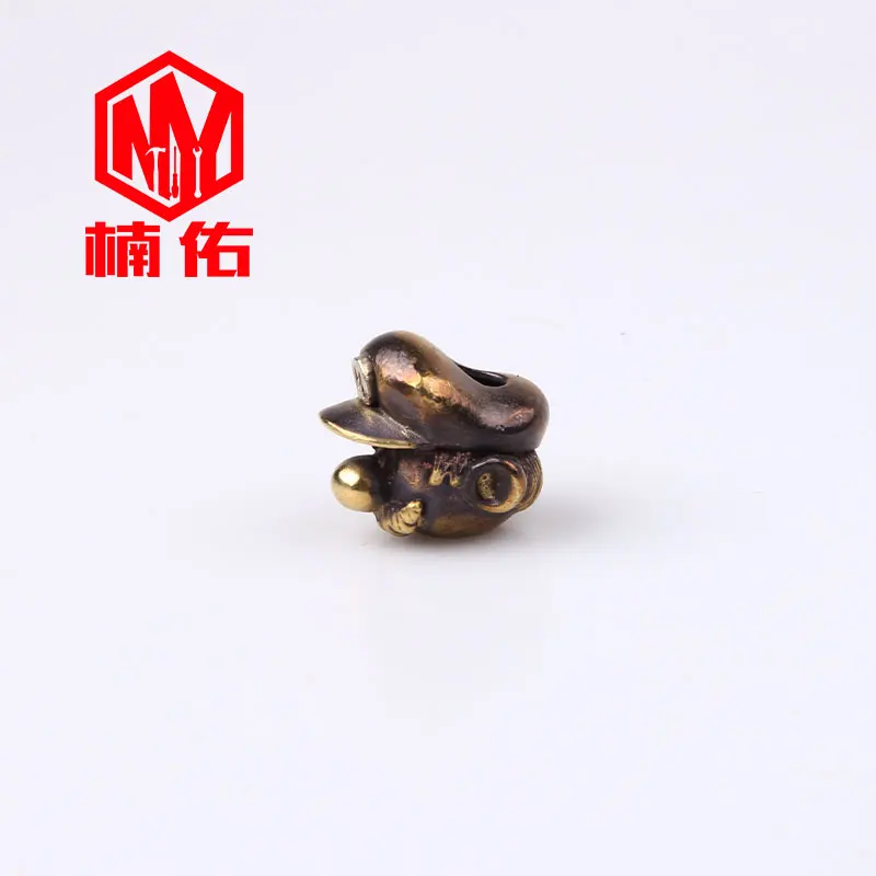 1PC Retro Brass Knife Bead Mario Paracord Outdoor Keychain Accessories