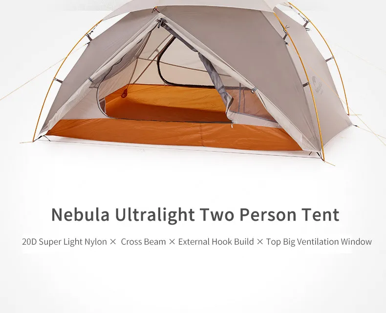 Naturehike Открытый Кемпинг Палатка Сверхлегкий 1-2 человек 20D нейлон водонепроницаемый снег-доказательство Топ х структурные палатки