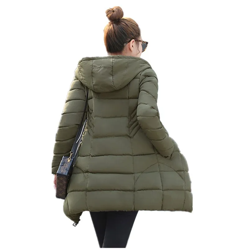 

2017 New Style Medium Length Korean-style Slim Fit Cotton-padded Jacket Women's Mid-length Casual Versatile down Jacket Cotton-p