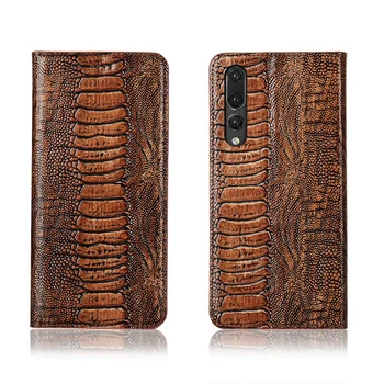 

Genuine real leahther ostrich foot pattern phone bag for Huawei P20 Pro/Huawei P20/Huawei P20 Lite flip case card slot holder