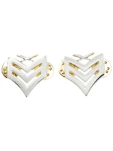  PAIR US USMC MARINE CORPS SERGEANT RANK METAL INSIGNIA BADGE PIN SILVER 