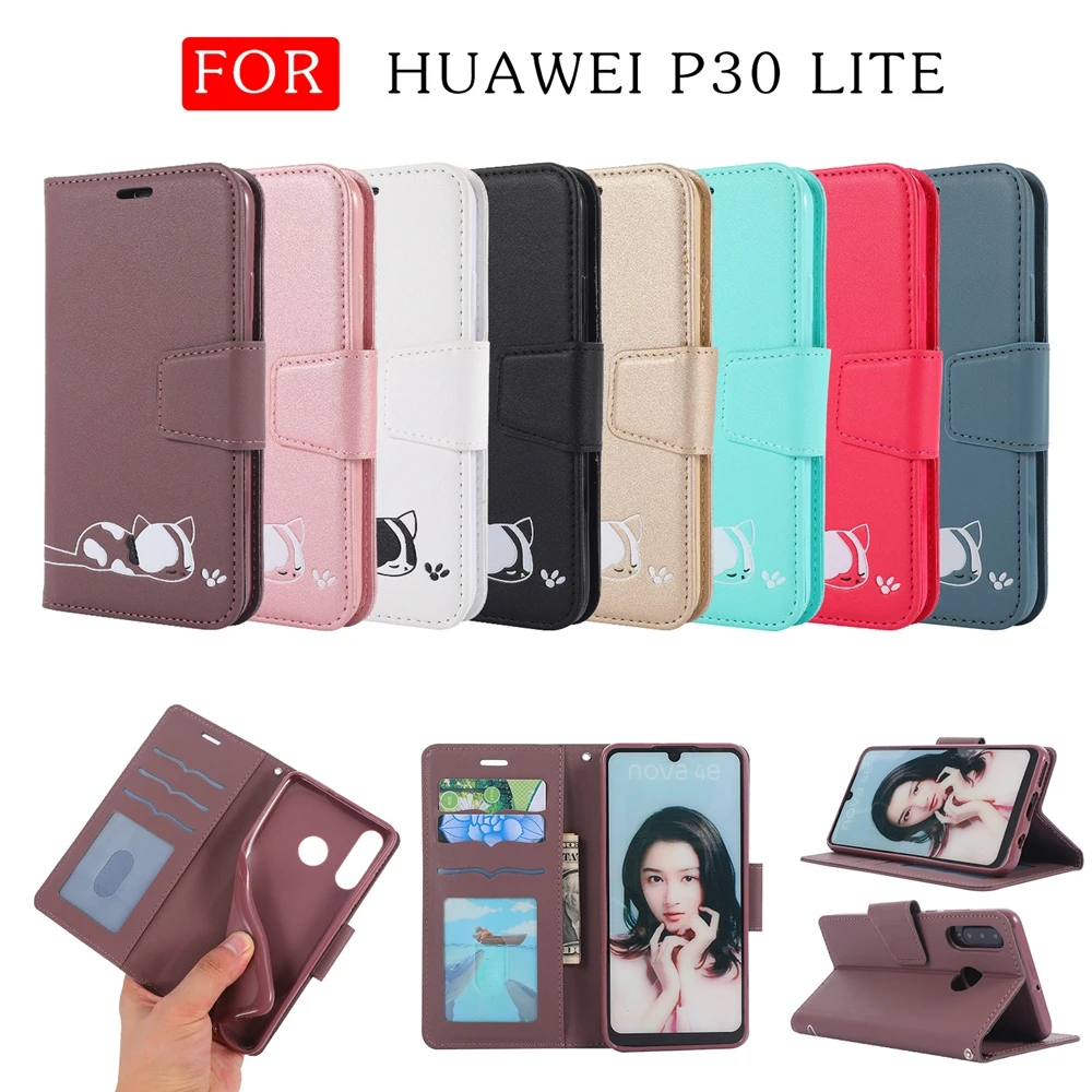 

Huawei P30 Pro Case for Funda Huawei P20 Pro P30 Lite Leather Case Luxury Cat Embossed Flip Wallet Phone Case Huawei P20 Cover