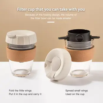

Portable Coffee Machine Manual Coffee Maker sSet Free-Filter Paper Portable Cup Coffee Appliance