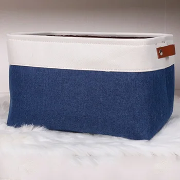 

Cotton Linen Storage Baskets without Cover Double Layer Double Handle Storage Box Clothes Toy H99F