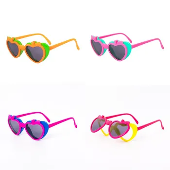 

2020 Children Apple Heart Shape Flip Sunglasses UV Protection Eye Protection Sunglasses Children's Glasses Cool