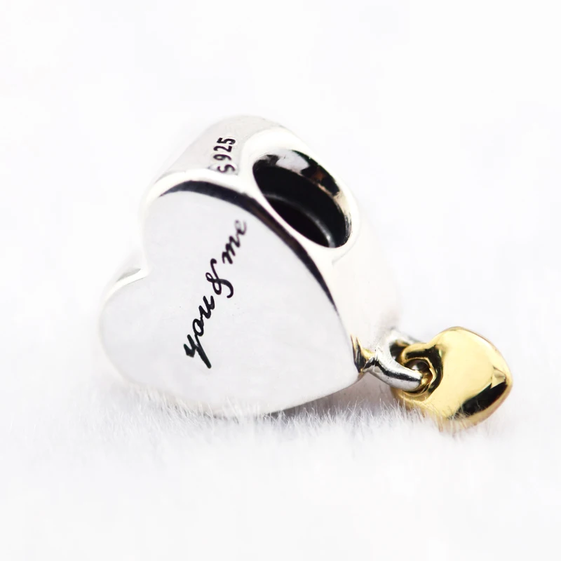 QANDOCCI Подходит PANDORA браслет Шарм DIY бусины для ювелирных изделий вы и я сердце 925