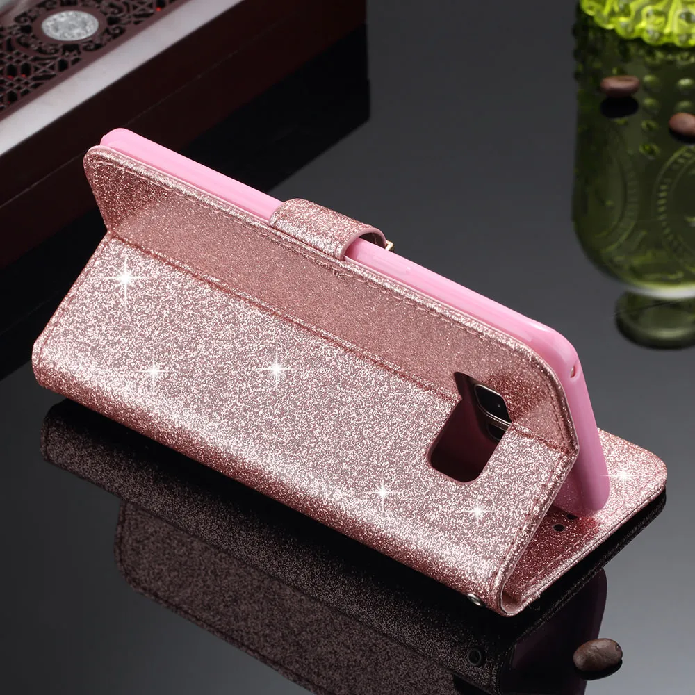 L-FADNUT Bling Glitter Flip Leather Wallet Case For Samsung S20 Ultra S9 Plus S8 A3 2017 A5 A8 2018 S7 edge Magnetic Cover Coque L-FADNUT Bling Glitter Flip Leather Wallet Case For Samsung S20 Ultra S9 Plus S8 A3 2017 A5 A8 2018 S7 edge Magnetic Cover Coque