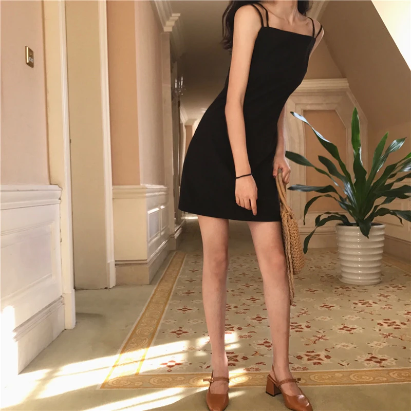 Girl Woman Sports Dress Tennis Dress Word Collar Fashion Versatile Sling Tee Dresses Slim Slimming Bag Hip Cheerleading Clothing
