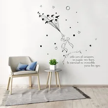 Cartoon Little Prince Nursery Wall Decal It Is Only With The Heart Little Prince Quote Vinyl Sticker,Nursery Art Wall Decal