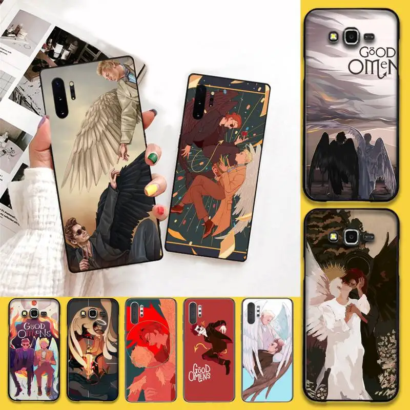 Роскошный чехол для телефона CUTEWANAN Good Omens Angel and demon Samsung Note 7 8 9 10 Lite Plus Galaxy J7 J8 J6 2018 Prime