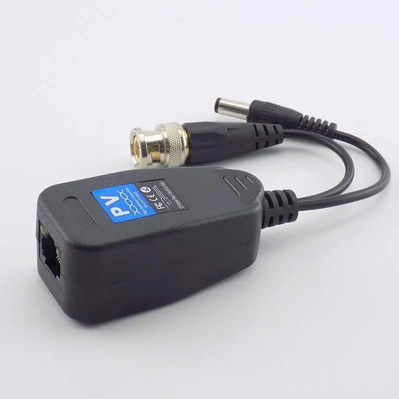  1 Pair(2pcs) Passive CCTV Coax BNC Power Video Balun Transceiver Connectors to RJ45 BNC male for CC - 4.00013E+12