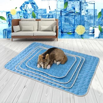 

Dog cats Mat Cooling Summer Pad Mat For DogsIce For silk summer dog cooling mat Breathable Pet Dog Bed Summer Washable For Dogs