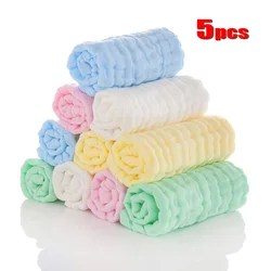 Serviettes de bain en mousseline de coton doux pour bébé,mouchoir de 6 couches, gant de toilette lingette et de visage, alimentation, roter chiffons, lot de 5 pièces, 