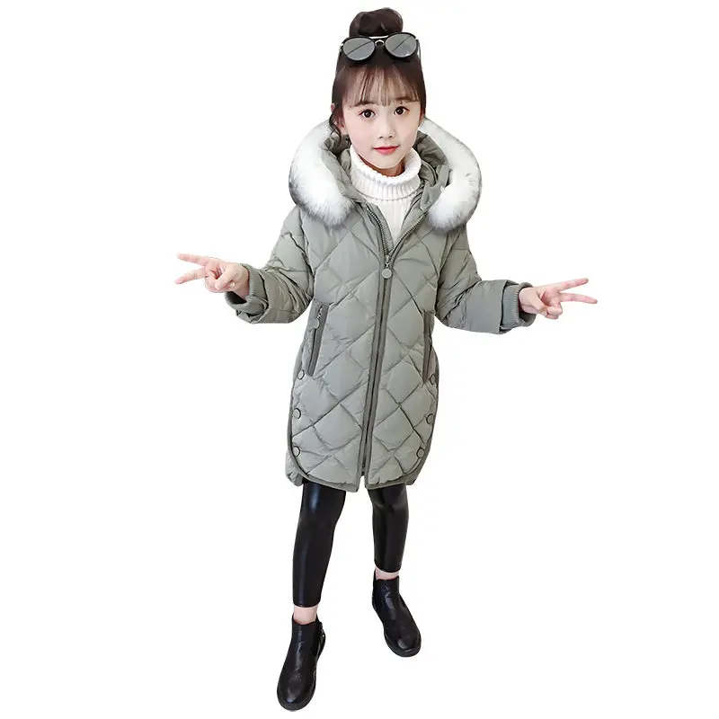 Элегантные куртки; зимняя плотная куртка для девочек; детская одежда с хлопковой подкладкой; детская верхняя одежда с капюшоном; пальто; От 4 до 13 лет