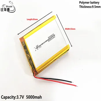 3.7V,5000mAH 955565 Polymer lithium ion / Li-ion battery for tablet pc BANK,GPS,mp3,mp4