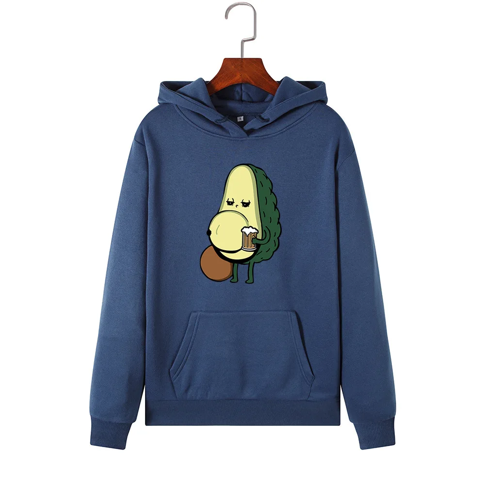 SINGRAIN Fat Avocado, Женская толстовка с капюшоном, зимняя, теплая, Poleron, Harajuku, уличная, негабаритных размеров, худи с милым принтом авокадо, толстовка с капюшоном