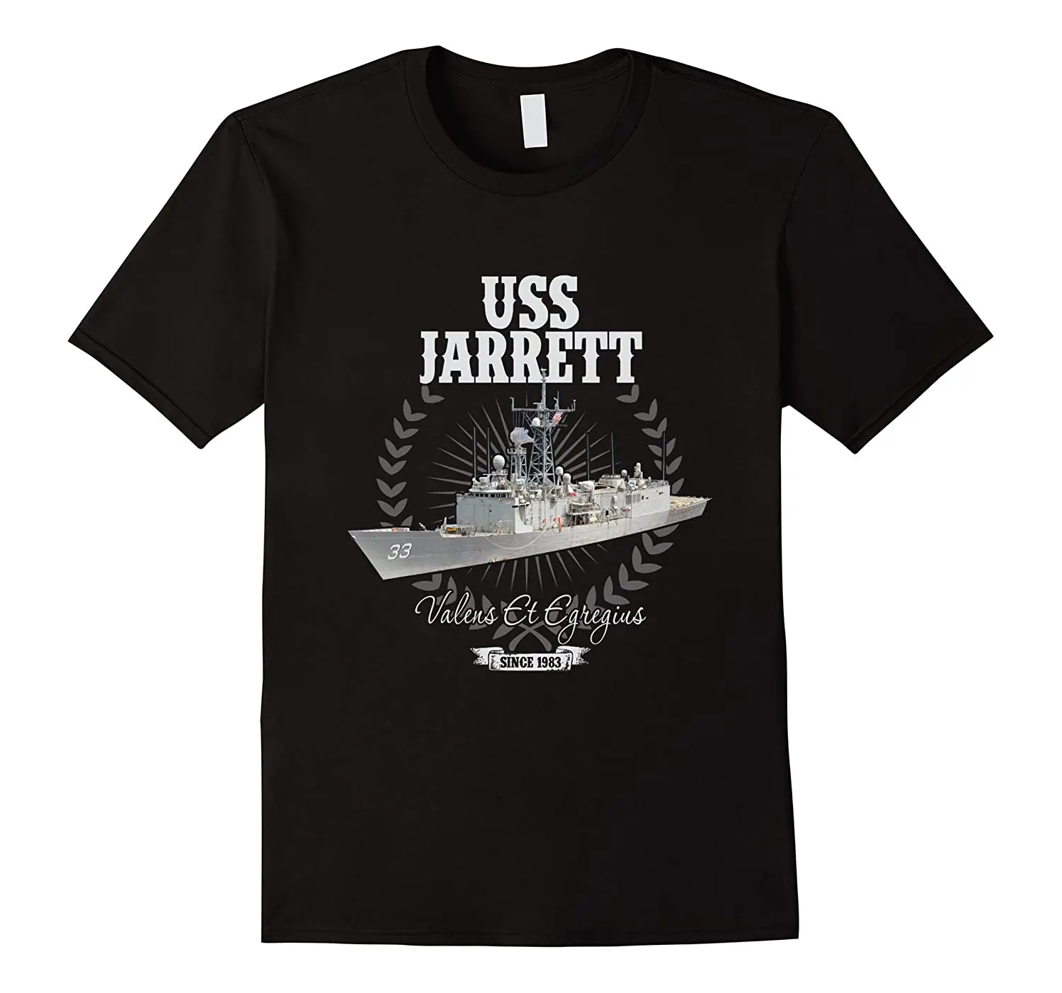 Perry Class Guided Missile Frigate USS Jarrett FFG-33 T-Shirt. Summer Cotton Short Sleeve O-Neck Mens T Shirt New S-3XL | Мужская одежда