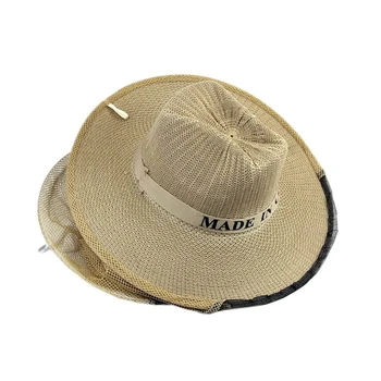 

1PCS Cowboy Anti Bee Hat Beehive Beekeeping Protective Mosquito Insect Net Veil Head Face Durable Protector Hat